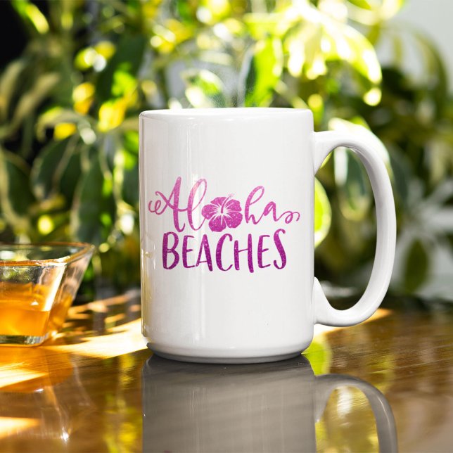 Mug Funny Plages Aloha Parties scintillant de devis pe (Aloha Beaches Mug)
