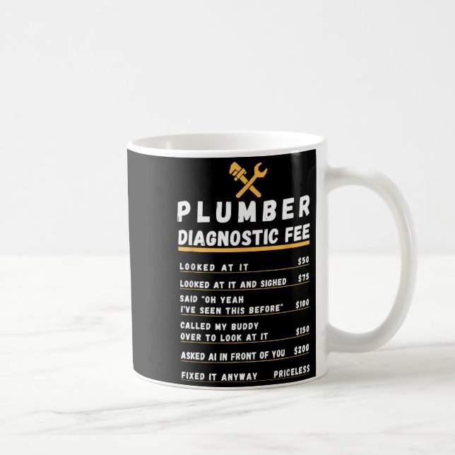 Mug Funny plumber diagnostic fee  (Droite)