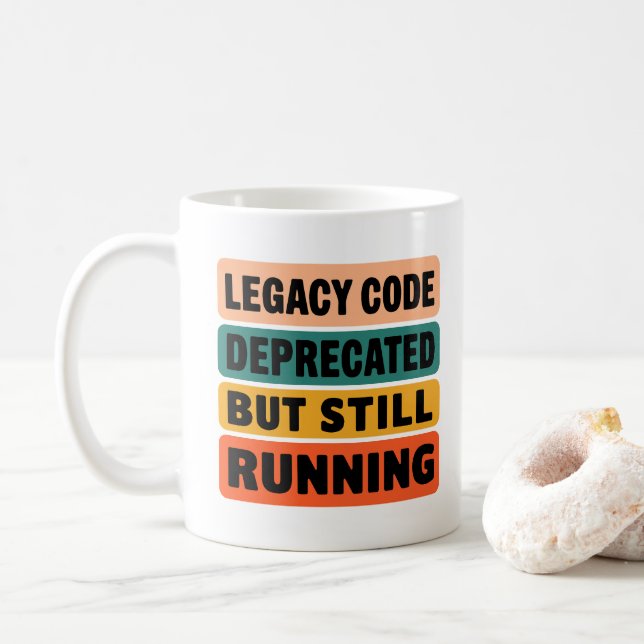 Mug Funny Programmer Legacy Code Retro  (Avec donut)