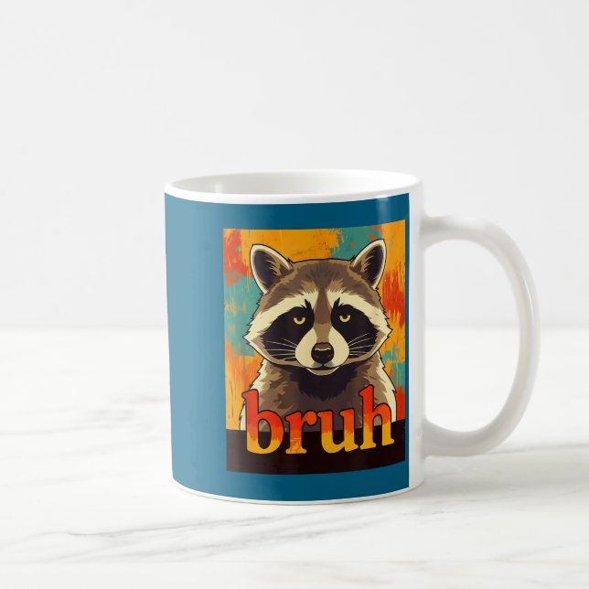Mug Funny Raccoon Bruh Meme Teens Boys Girls Men Graph (Droite)