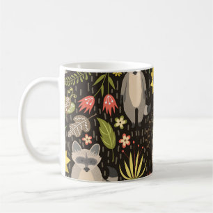 Mug Funny Raccoons Vintage Illustration Motif