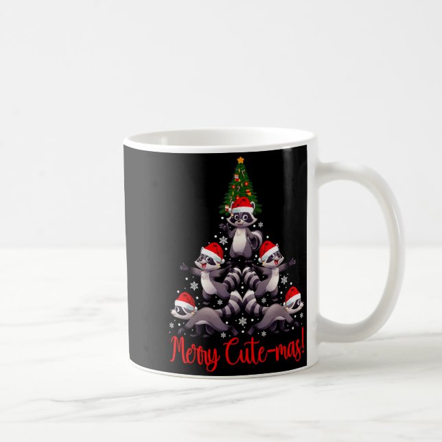 Mug Funny Racoon Merry Cute-mas Racoon Family Christma (Droite)