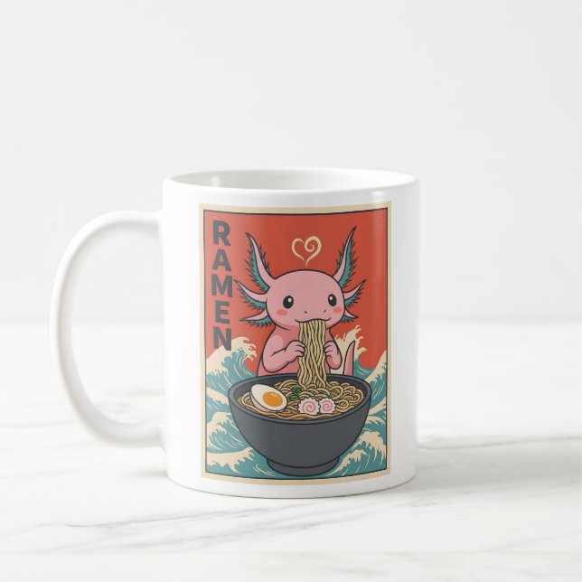 Mug Funny Ramen Axolotl Noodle Lover Cute Creature (Gauche)