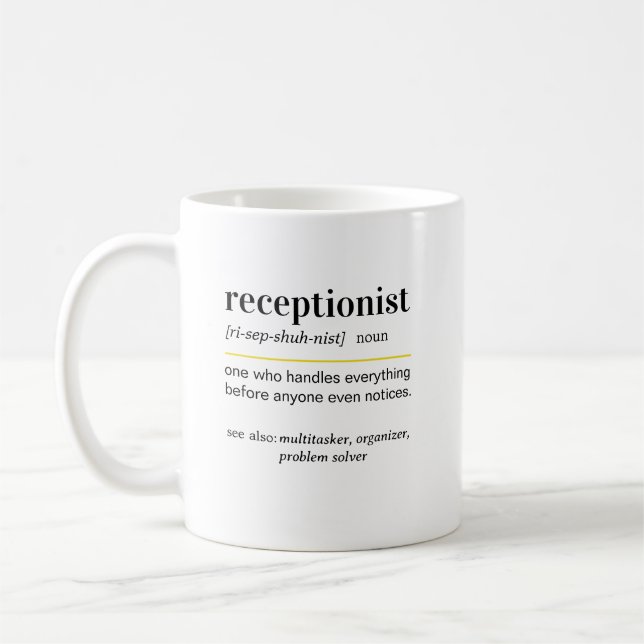 Mug Funny Receptionist Definition Gift (Gauche)