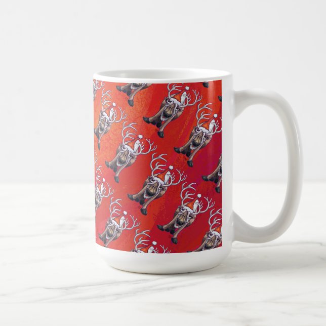 Mug Funny Reindeer Motif sur rouge (Droite)