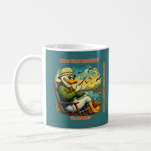 Mug Funny Retired Duck Personalized Retirement Gift (Gauche)