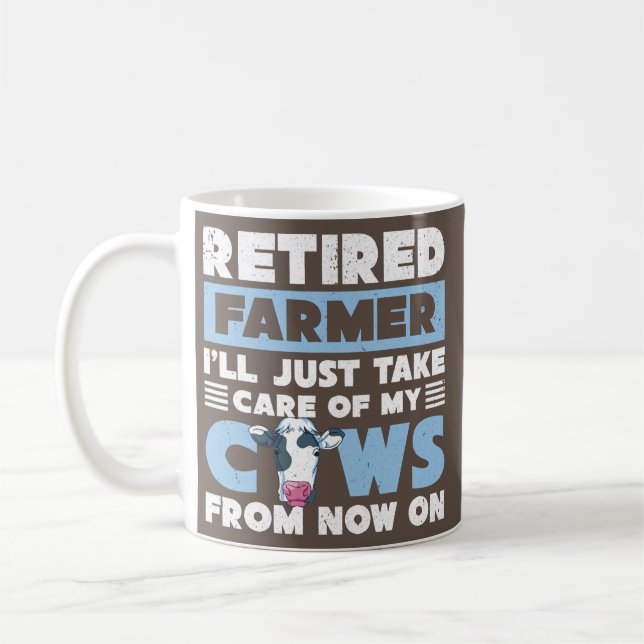 Mug Funny Retirement Plan Cow Retired Farm (Gauche)