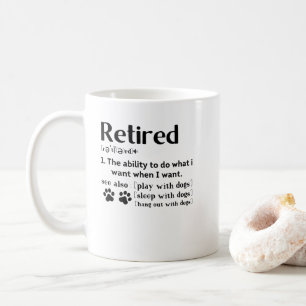 Mug Funny Retraité définition chien maman papa Paw ama
