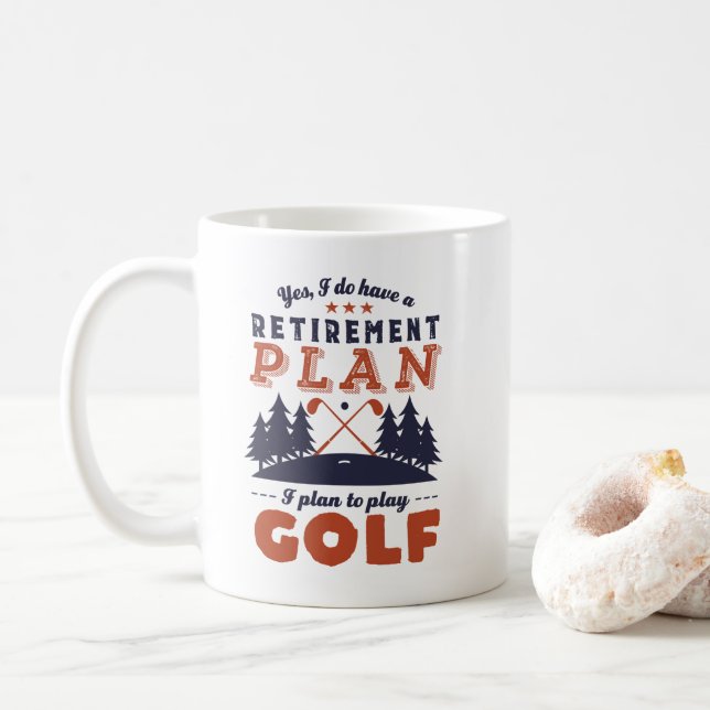 Mug Funny Retraité joueur de golf Plan de retraite Gol (Avec donut)