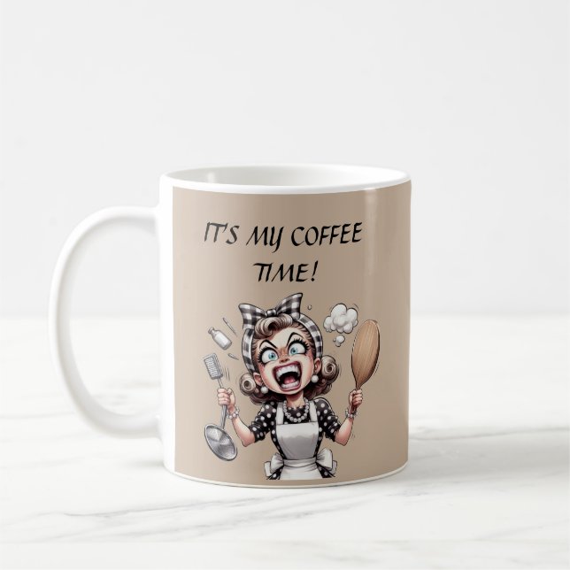 Mug Funny retro lady customizable (Gauche)