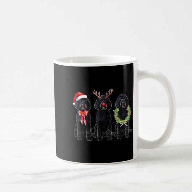 Mug Funny Retro Santa Black Goldendoodle Dog Reindeer  (Droite)