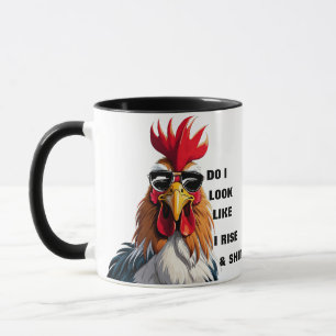 Mug Funny Rise & Shine Grumpy Rooster Humour du matin