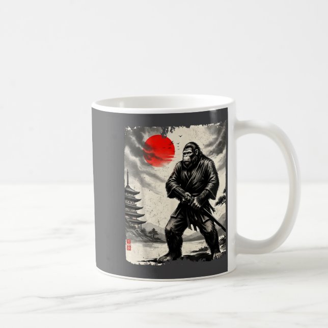 Mug Funny Samurai Bigfoot Japanese Art Graphic Tee Ani (Droite)