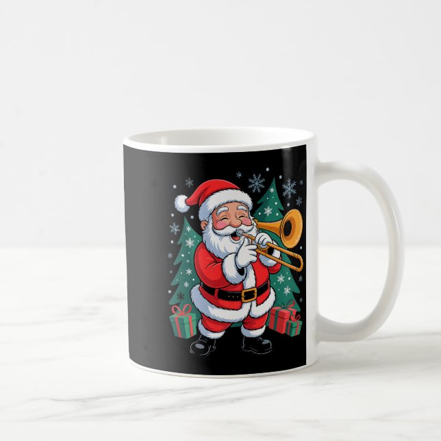 Mug Funny Santa Christmas Design Trombone Holiday Xmas (Droite)