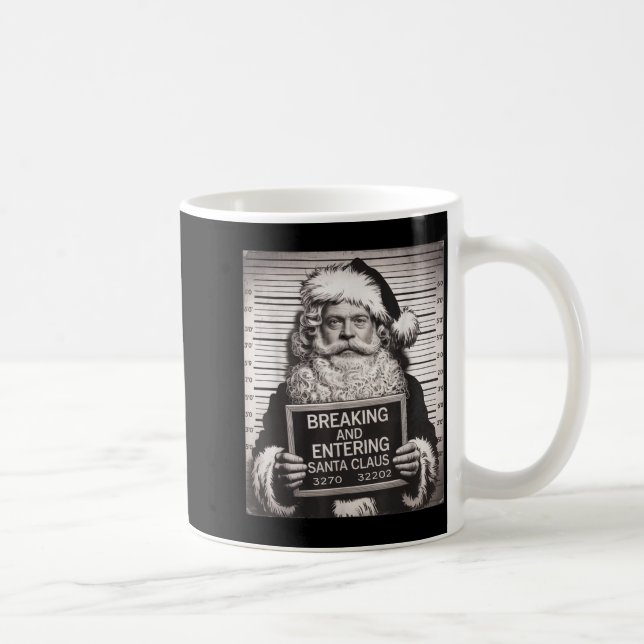 Mug Funny Santa Claus Mugshot Christmas – Santa Xmas  (Droite)