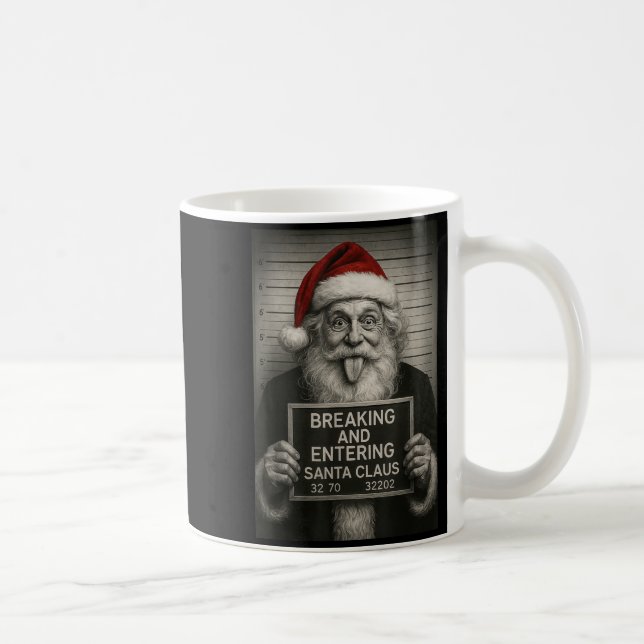 Mug Funny Santa Claus Mugshot Christmas – Santa Xmas  (Droite)