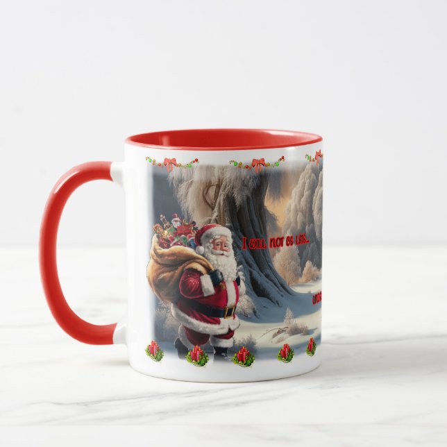 Mug Funny Santa Claus on White Coffee Ceramic  (Gauche)
