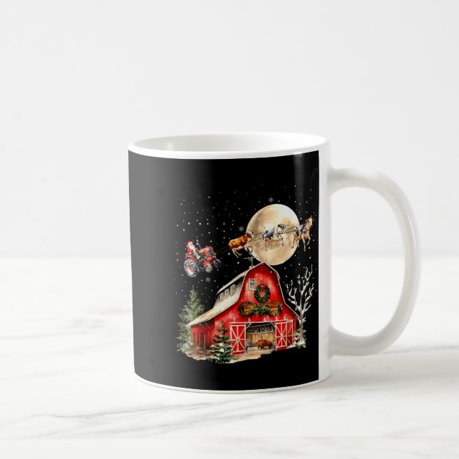 Mug Funny Santa Claus Tractor Cows Farm Farmer Christm (Droite)