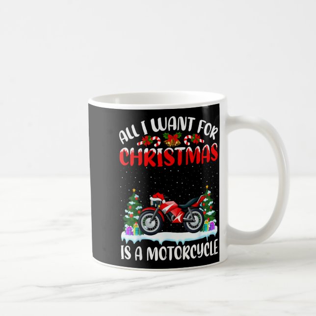 Mug Funny Santa Hat All I Want For Christmas Is A Moto (Droite)