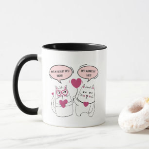 Mug Funny Sarcastic Cat Couple Saint-Valentin