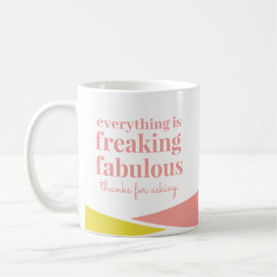Mug Funny Sarcastique Fabrique rose Jaune Géométrique