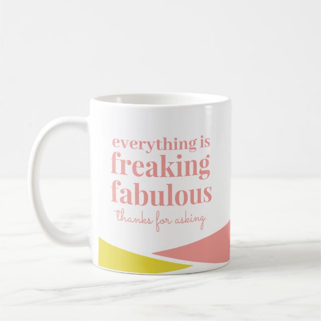 Mug Funny Sarcastique Fabrique rose Jaune Géométrique (Gauche)