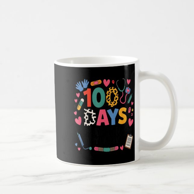 Mug Funny School Nurse 100 Days Patching Tiny Humans I (Droite)