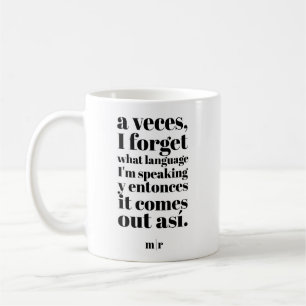Mug Funny Se Habla Spanglish Fière Latino Noir Blanc