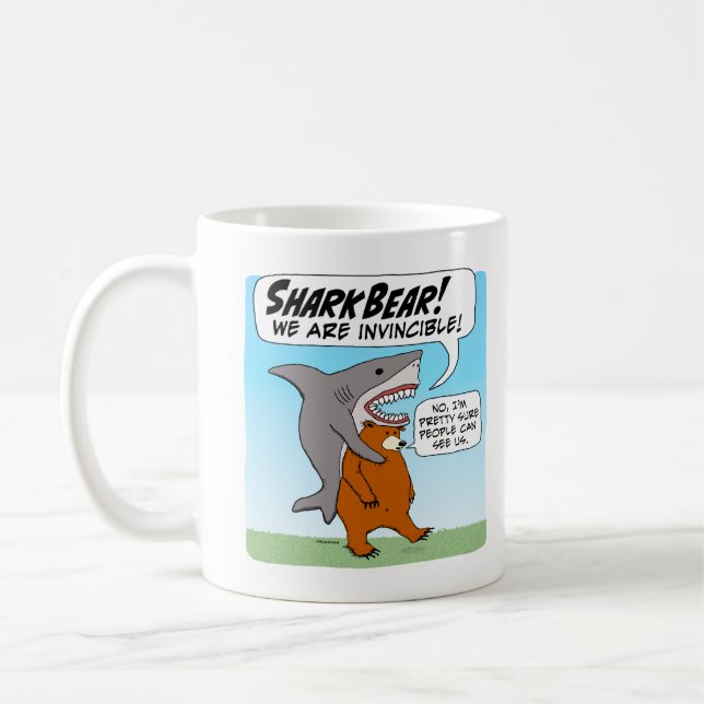 Mug Funny Shark and Bear Team Up As SharkBear (Gauche)