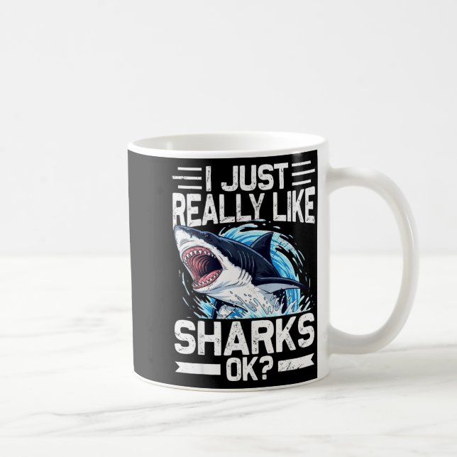 Mug Funny Shark Shirt For Men Women Sea Animal Shark L (Droite)