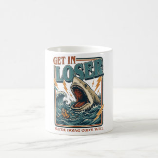Mug Funny Shark Vintage Illustration Dark Humor Ocean 