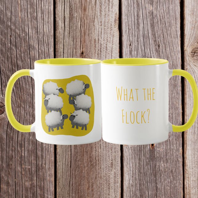 Mug Funny Sheep “What the Flock? (Créateur téléchargé)