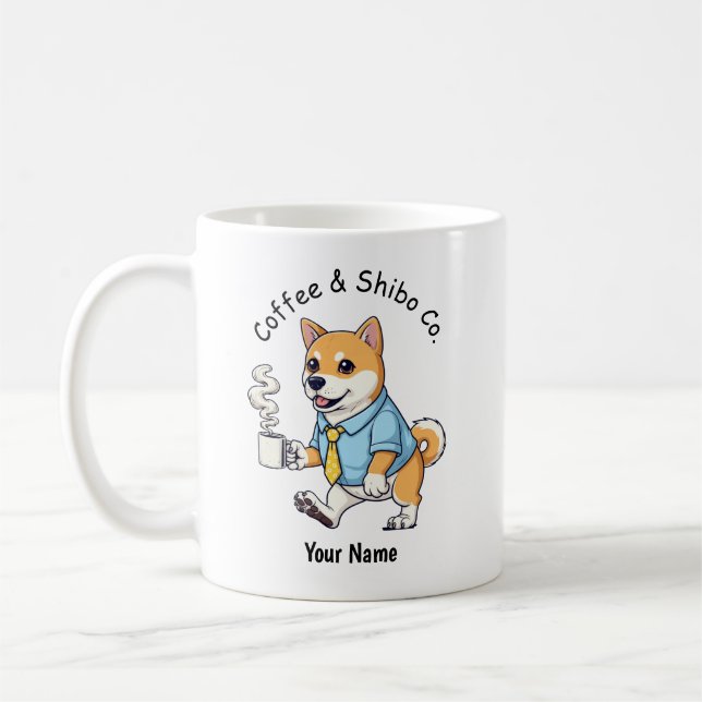 Mug Funny  Shiba Inu Dog Business Suit Coffee  (Gauche)