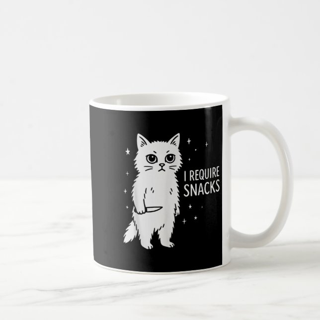 Mug Funny Silly Chat I Requiert Snacks (Droite)