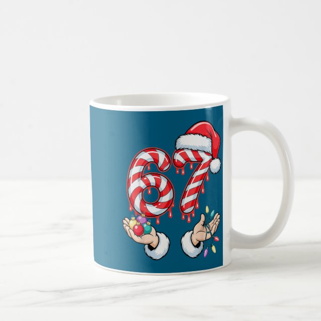 Mug Funny Six Seven 67 Christmas Candy Cane Festive Ho (Droite)