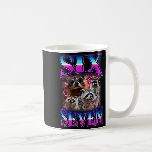 Mug Funny Six Seven 67 Meme 67 Racoon Meme Bootleg Gra (Droite)