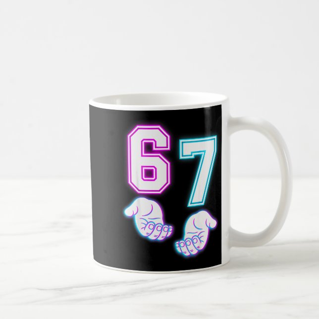 Mug Funny Six Seven 6 7 Meme Gen Alpha Slang 6 7 Glowi (Droite)