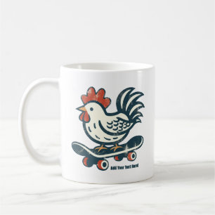 Mug Funny Skateboard Farm poulet personnalisé