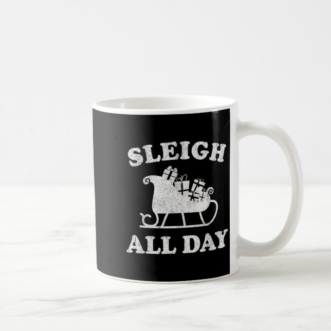 Mug Funny Sleigh All Day Christmas In July Retro Vinta (Droite)