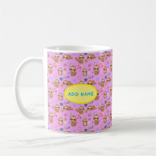 Mug Funny Sloth Hearts Floral rose Motif Ajouter un