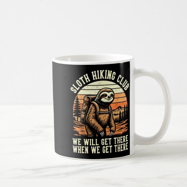 Mug Funny Sloth Hiking Club Outdoor Hiker Men Women Vi (Droite)
