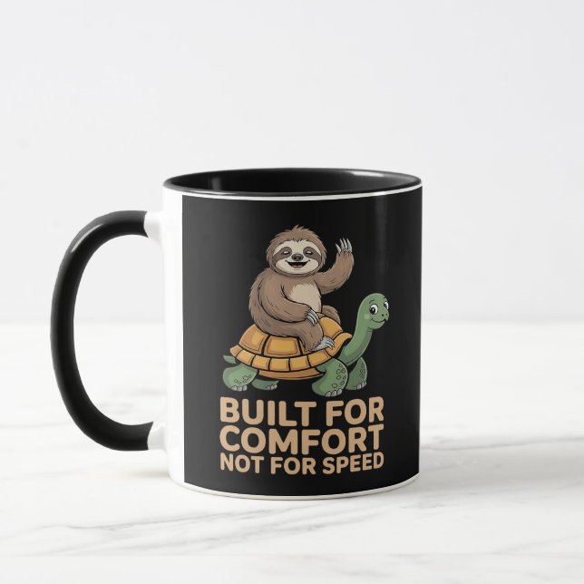 Mug Funny Sloth Riding Turtle (Gauche)