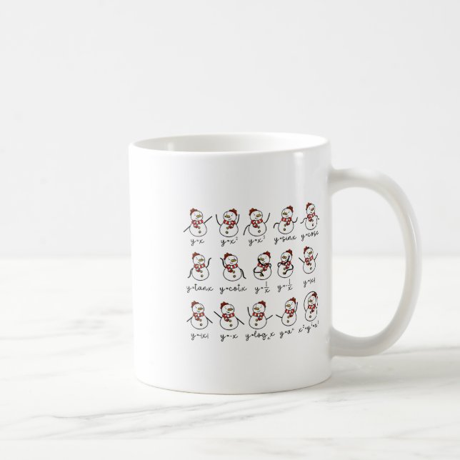 Mug Funny Snowman enseignant de mathématiques Noël (Droite)