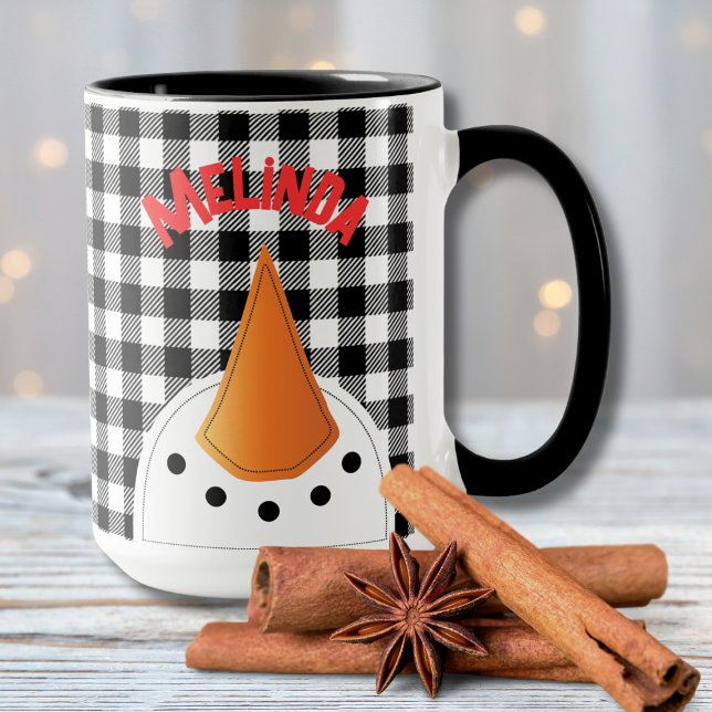Mug Funny Snowman Face Bold Cadeau de vacances personn (Créateur téléchargé)