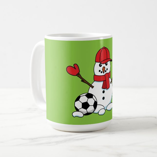 Mug Funny Snowman with Soccer Ball (Devant gauche)