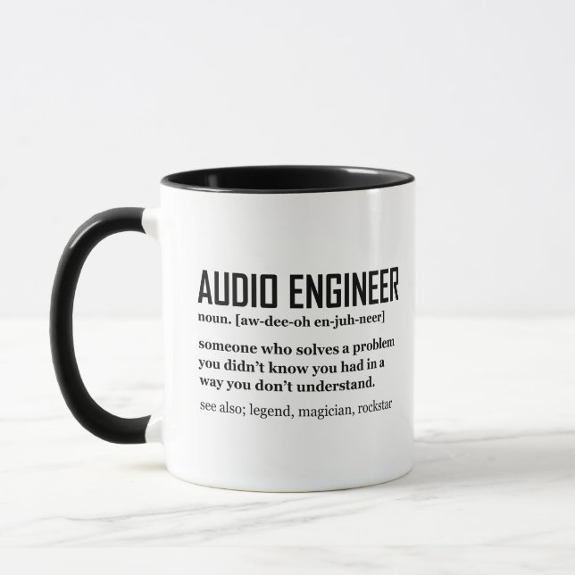 Mug Funny Sound Engineer Audio Engineering Definition (Gauche)