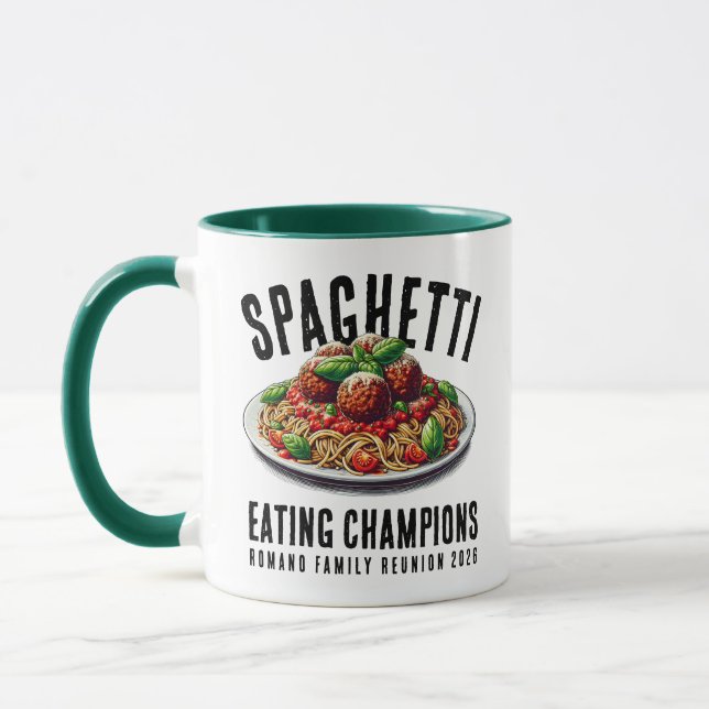 Mug Funny Spaghetti Eating Champions Family Reunion (Gauche)