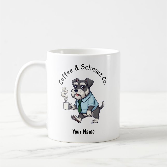 Mug Funny Standard Schnauzer Dog Business Suit Coffee  (Gauche)