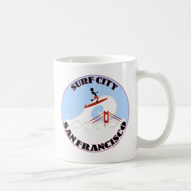 Mug Funny Surf City San Francisco (Droite)