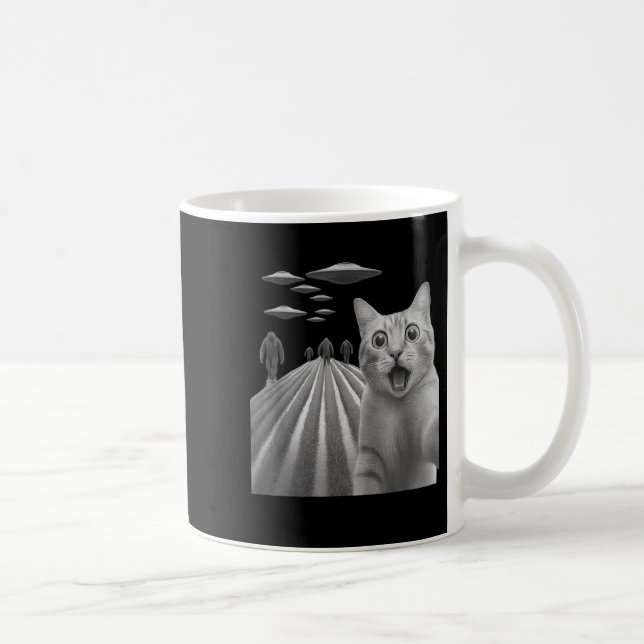 Mug Funny Surpris Selfie Chat Peur Avec Le Pied De Feu (Droite)